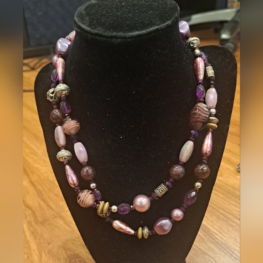 Handmade beaded necklace (long)